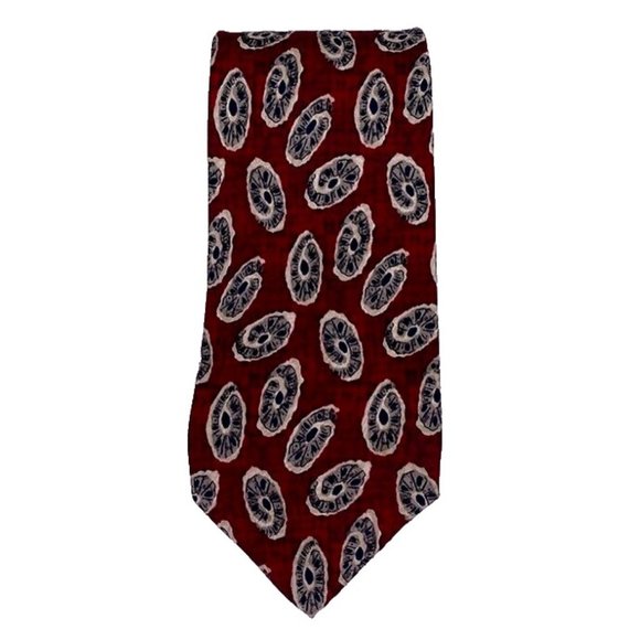 VTG Robert Talbott Tie Hand Sewn Silk‎ Made in USA Geometric Red Mens - Picture 1 of 4